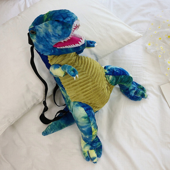 Pluszowy Plecak w Kształcie Dinozaura - Niebieski