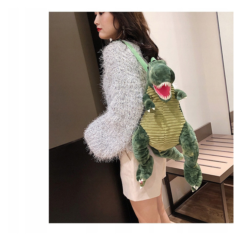 Pluszowy Plecak w Kształcie Dinozaura - Zielony