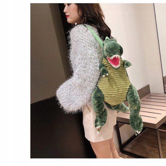 Pluszowy Plecak w Kształcie Dinozaura - Zielony