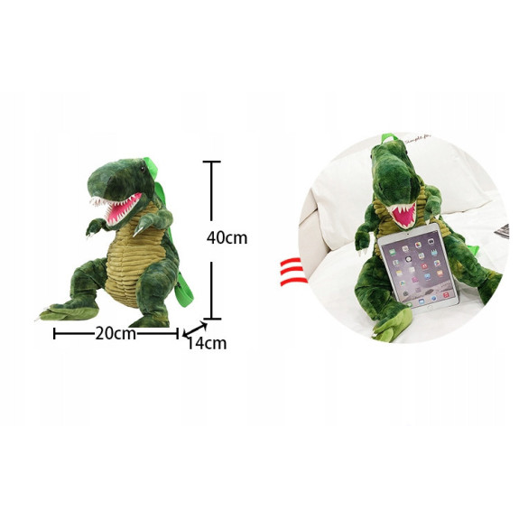 Pluszowy Plecak w Kształcie Dinozaura - Zielony