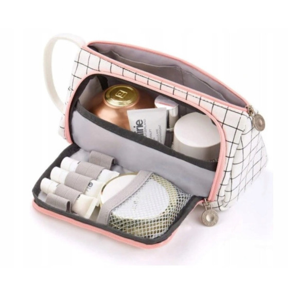 Bardzo Pojemny Biały Piórnik Szkolny w Kratę