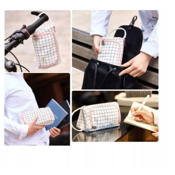 Bardzo Pojemny Biały Piórnik Szkolny w Kratę