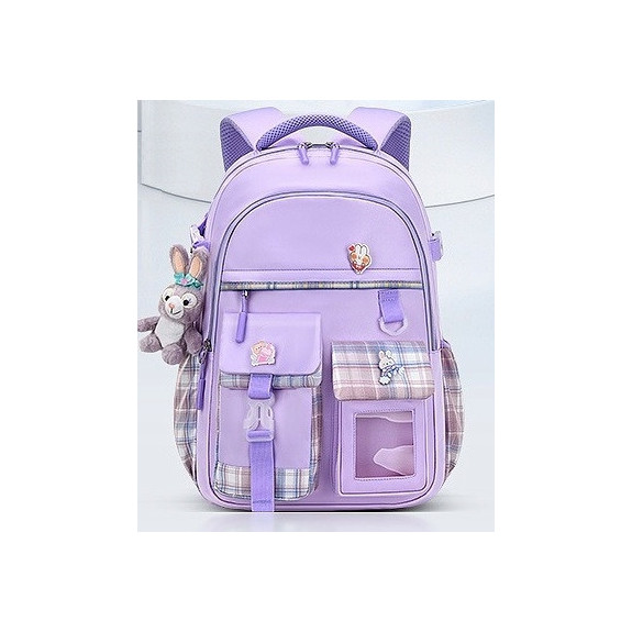 Plecak Szkolny dla Dziewczynki w Kratkę - Fioletowy | 🎒Plecakownia.pl Plecak Szkolny dla Dziewczynki w Kratkę - Fioletowy | 🎒Plecakownia.pl