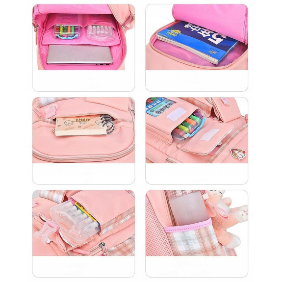 Plecak Szkolny dla Dziewczynki w Kratkę - Fioletowy | 🎒Plecakownia.pl Plecak Szkolny dla Dziewczynki w Kratkę - Fioletowy | 🎒Plecakownia.pl