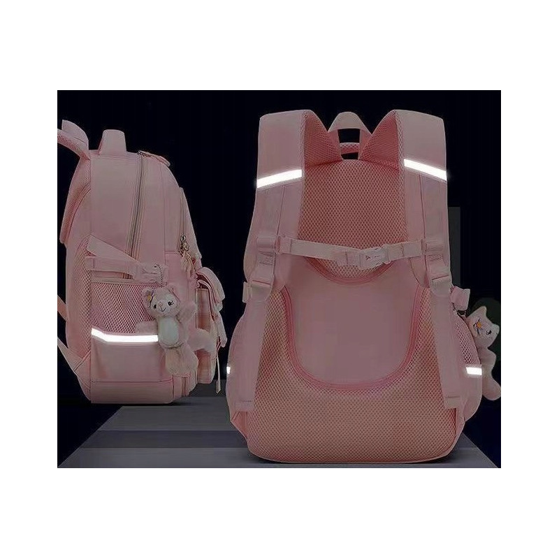 Plecak Szkolny dla Dziewczynki w Kratkę - Fioletowy | 🎒Plecakownia.pl