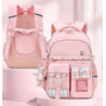 Plecak Szkolny dla Dziewczynki w Kratkę - Różowy (D070)