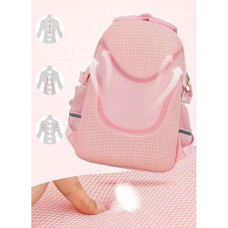 Plecak Szkolny dla Dziewczynki w Kratkę - Różowy | 🎒Plecakownia.pl