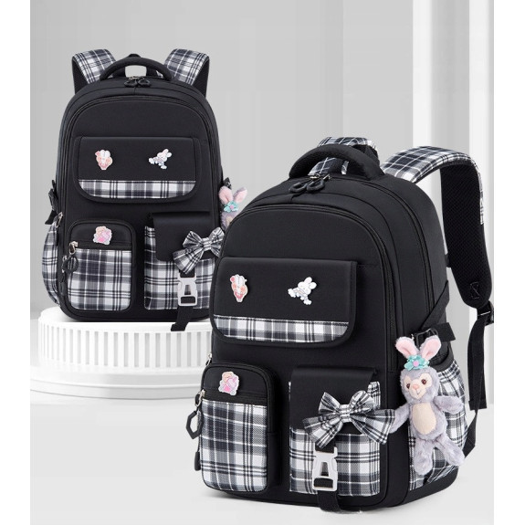 Plecak Szkolny dla Dziewczynki Tornister - Czarny | 🎒Plecakownia.pl