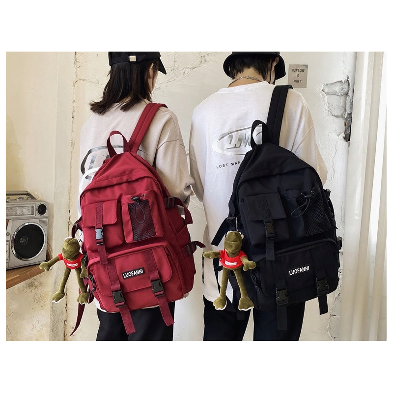 Młodzieżowy Szkolny Plecak Miejski z Brelokiem Czarny (T400)