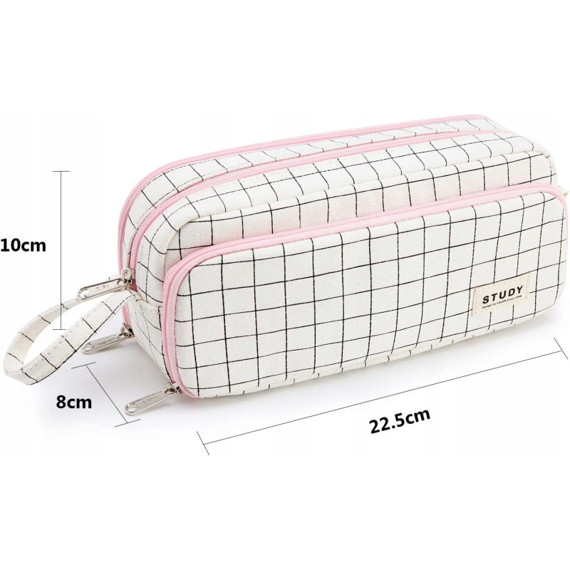 Wielofunkcyjny Piórnik Szkolny Saszetka w Kratkę