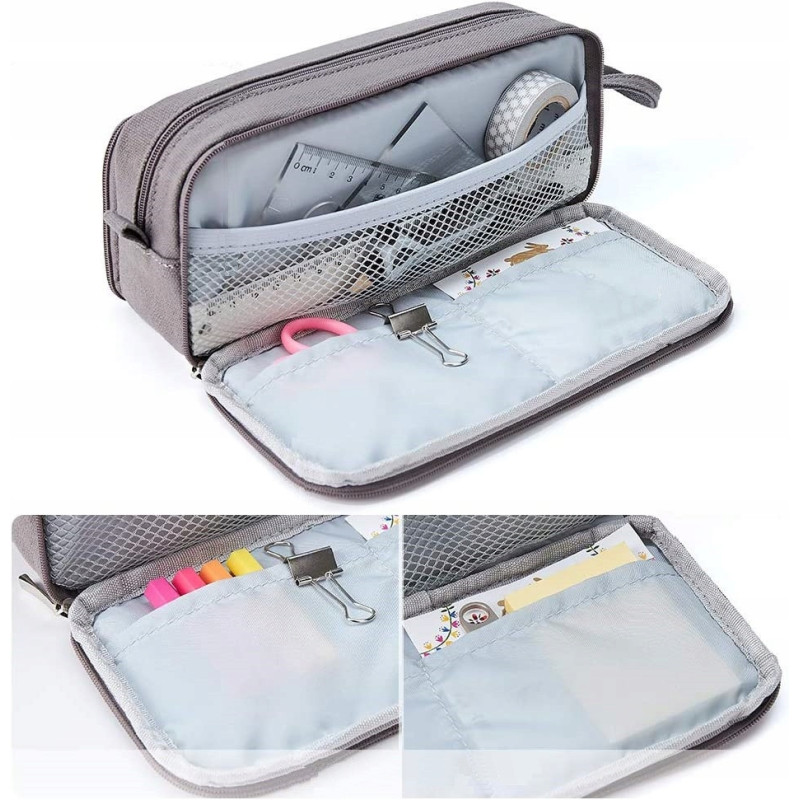 Wielofunkcyjny Piórnik Szkolny Saszetka w Kratkę