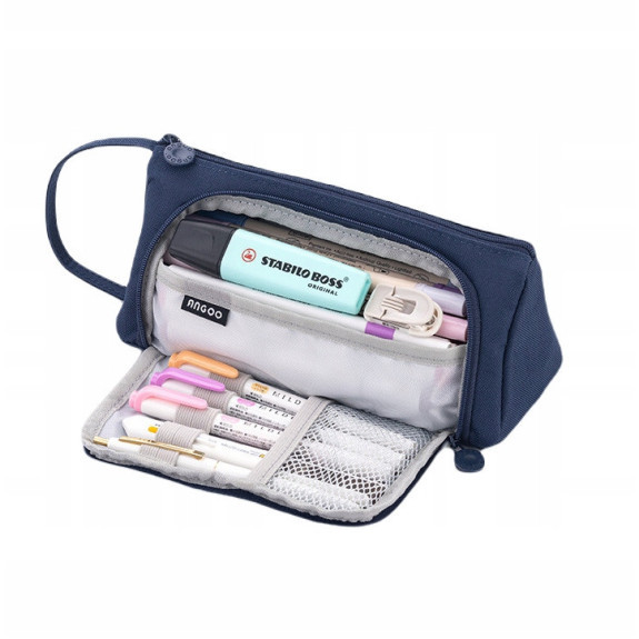 Bardzo Pojemny Granatowy Piórnik Szkolny