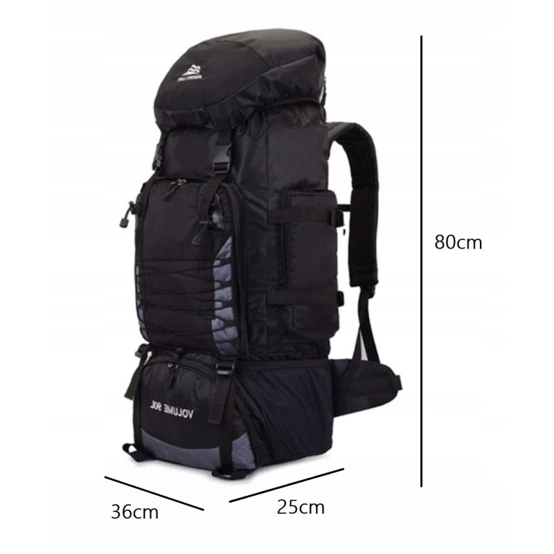 Plecak Trekkingowy 90L Taktyczny Czarny