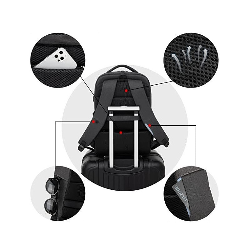 Miejski Plecak na Laptopa 17.3 Cali USB (I070)