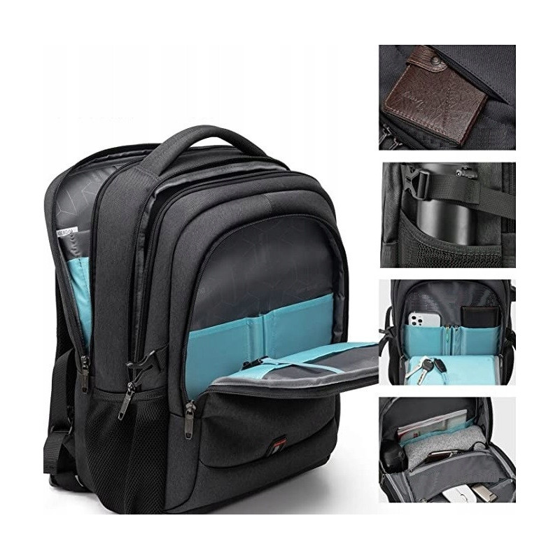 Miejski Plecak na Laptopa 17.3 Cali USB (I070)