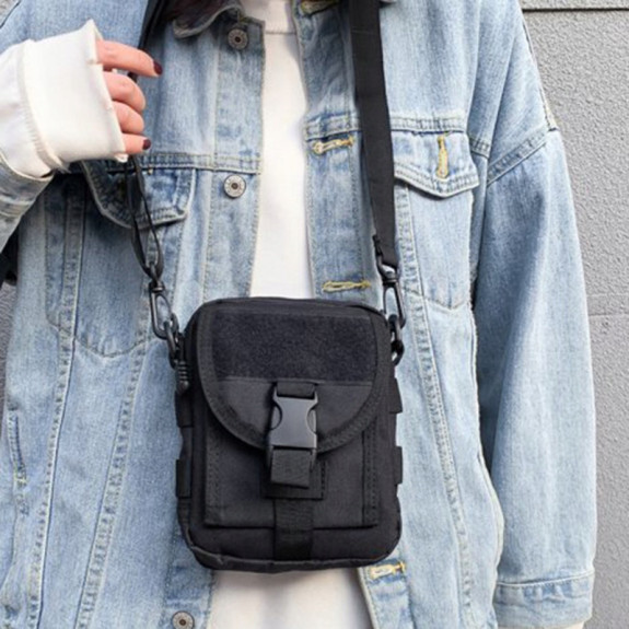 Taktyczna Czarna Nerka Saszetka na Ramię