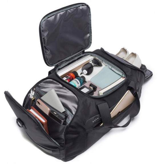 Torba Sportowa Podróżna Plecak 2w1 45L Czarny Torba Sportowa Podróżna Plecak 2w1 45L Czarny