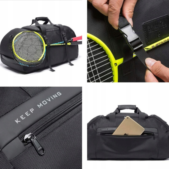 Torba Sportowa Podróżna Plecak 2w1 45L Czarny Torba Sportowa Podróżna Plecak 2w1 45L Czarny