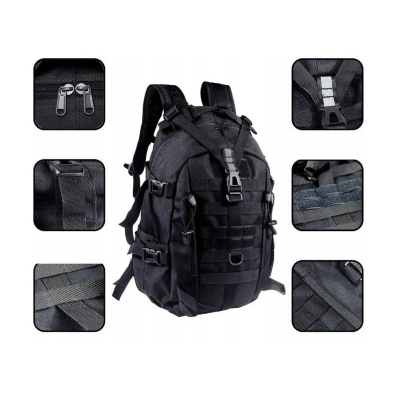 Plecak Wojskowy 25L Taktyczny Militarny Survival Czarny