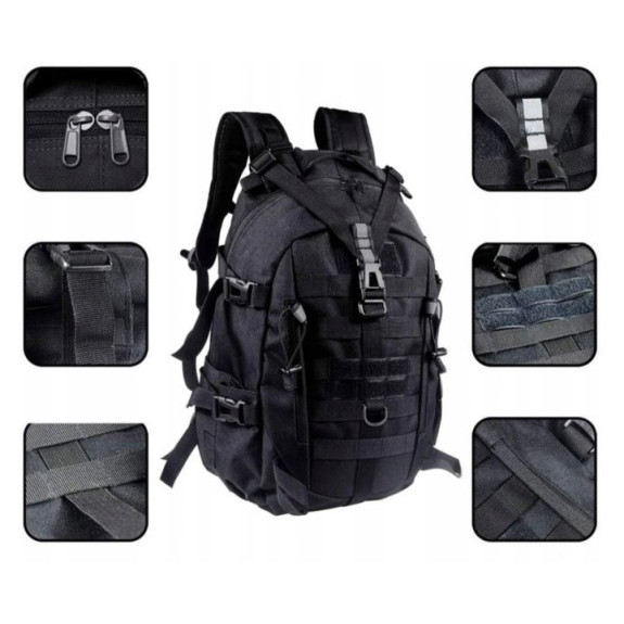 Plecak Wojskowy 25L Taktyczny Militarny Survival Czarny
