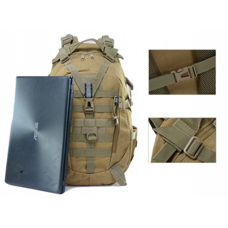Plecak Wojskowy 25L Taktyczny Militarny Survival Khaki