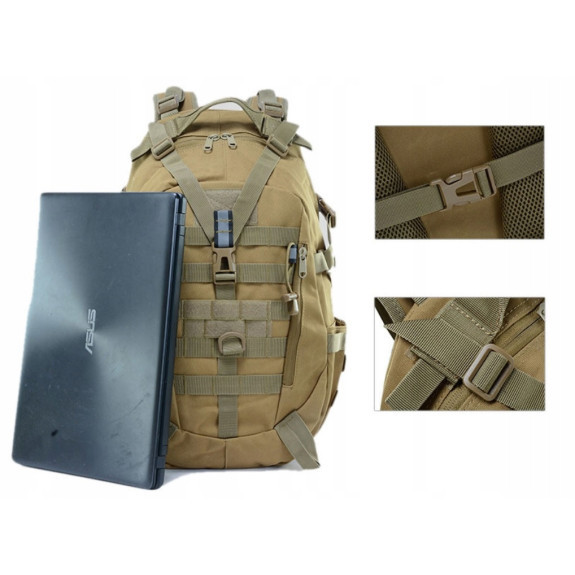 Plecak Wojskowy 25L Taktyczny Militarny Survival Khaki Plecak Wojskowy 25L Taktyczny Militarny Survival Khaki