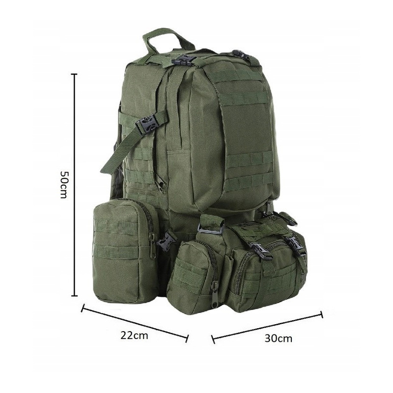 Duży Zielony Plecak 50L 4w1 Taktyczny Wojskowy