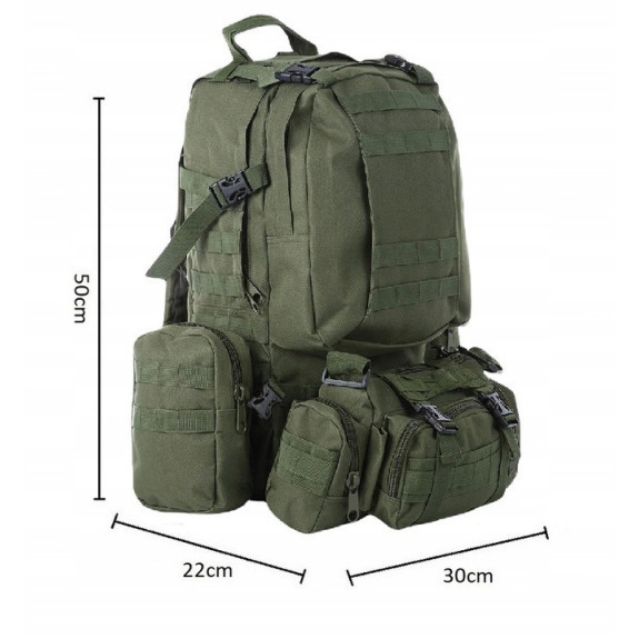 Duży Zielony Plecak 50L 4w1 Taktyczny Wojskowy