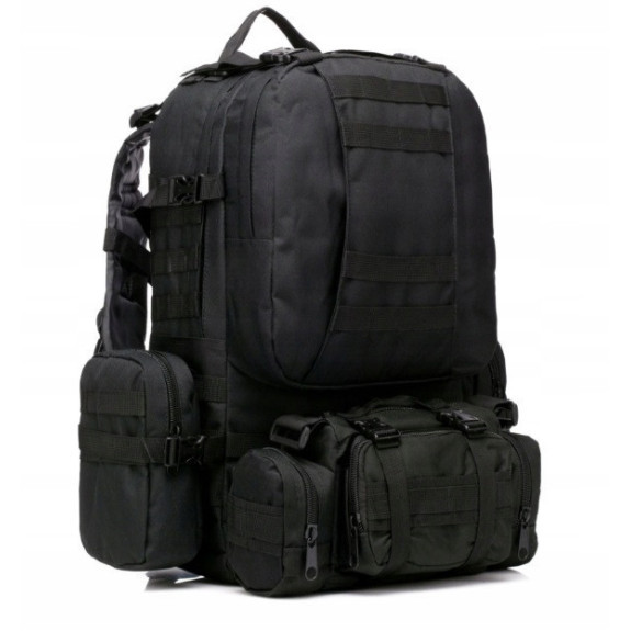 Duży Czarny Plecak 50L 4w1 Taktyczny Wojskowy