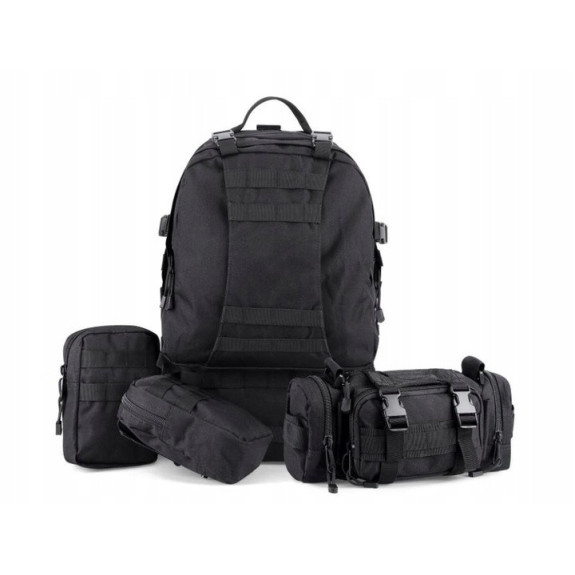Duży Czarny Plecak 50L 4w1 Taktyczny Wojskowy