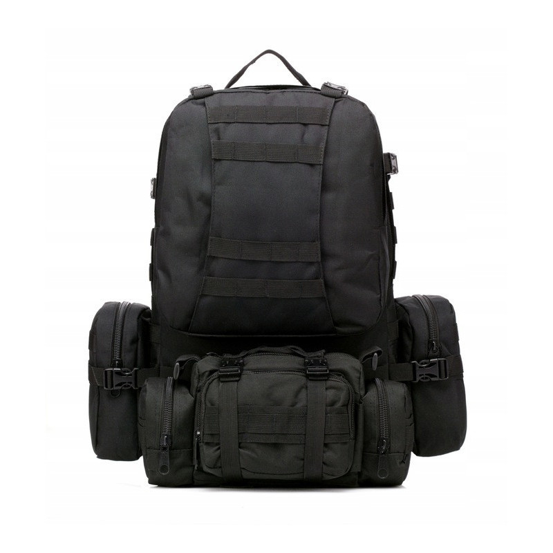 Duży Czarny Plecak 50L 4w1 Taktyczny Wojskowy