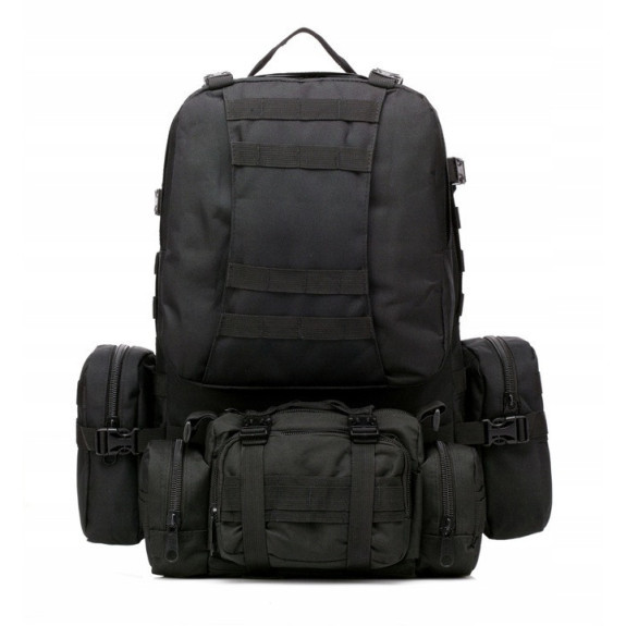 Duży Czarny Plecak 50L 4w1 Taktyczny Wojskowy