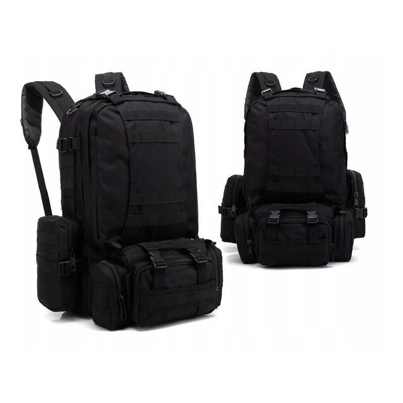 Duży Czarny Plecak 50L 4w1 Taktyczny Wojskowy