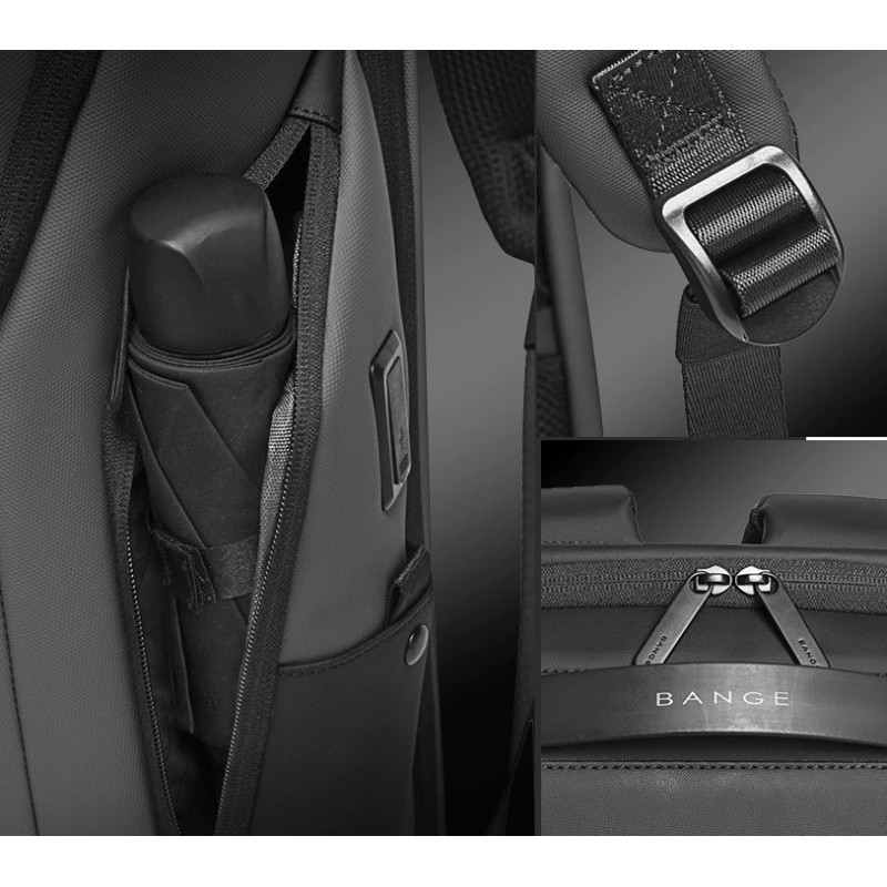 Plecak Na Laptopa 15.6 Cali USB C Wodoodporny Szary (I185)