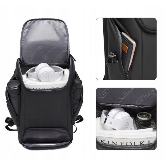 Plecak Na Laptopa 15.6 Cali USB C Wodoodporny Szary (I185)