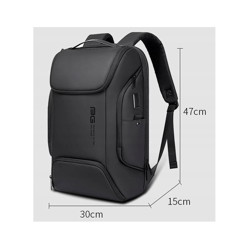 Plecak Na Laptopa 15.6 Cali USB C Wodoodporny Szary (I185)