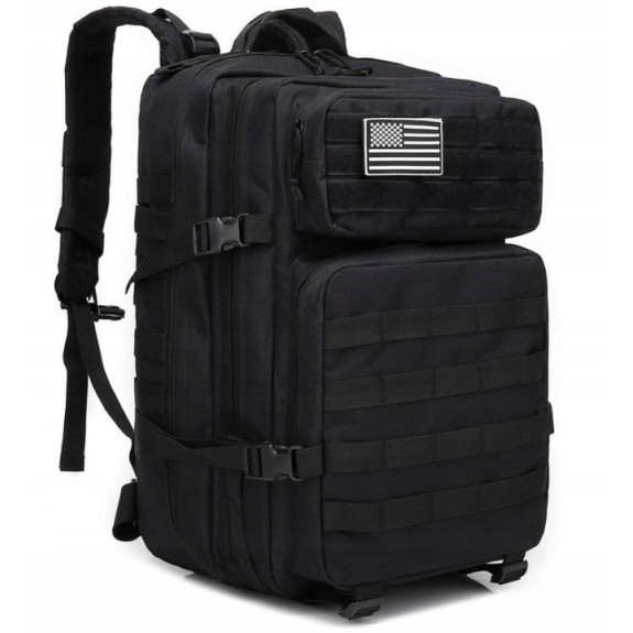 Militarny Czarny Plecak Wojskowy 45L Taktyczny Survival