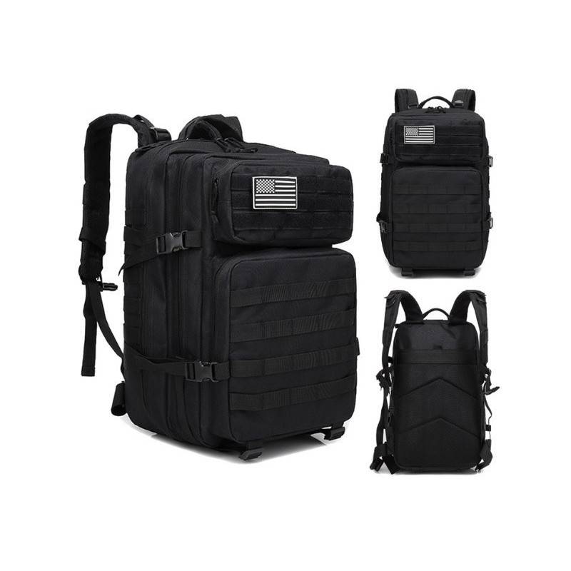 Militarny Czarny Plecak Wojskowy 45L Taktyczny Survival