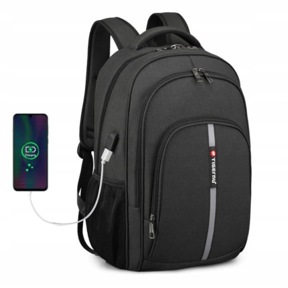 Odblaskowy Plecak na laptopa 15.6" USB Wodoodporny