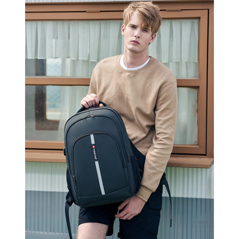 Odblaskowy Plecak na laptopa 15.6" USB Wodoodporny