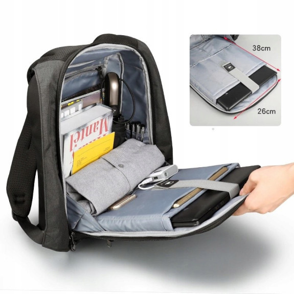 Antykradzieżowy Plecak na Laptopa 15,6'' USB Jack Wodoodporny