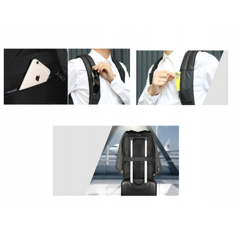 Antykradzieżowy Plecak na Laptopa 15,6'' USB Jack Wodoodporny