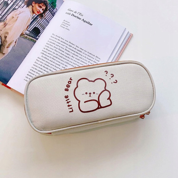 Piórnik Szkolny z Elastyczną Kieszonką z Misiem Model 4