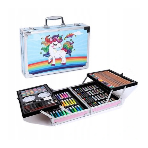 Zestaw Artystyczny do Malowania Walizka z Jednorożcem 145 elementów