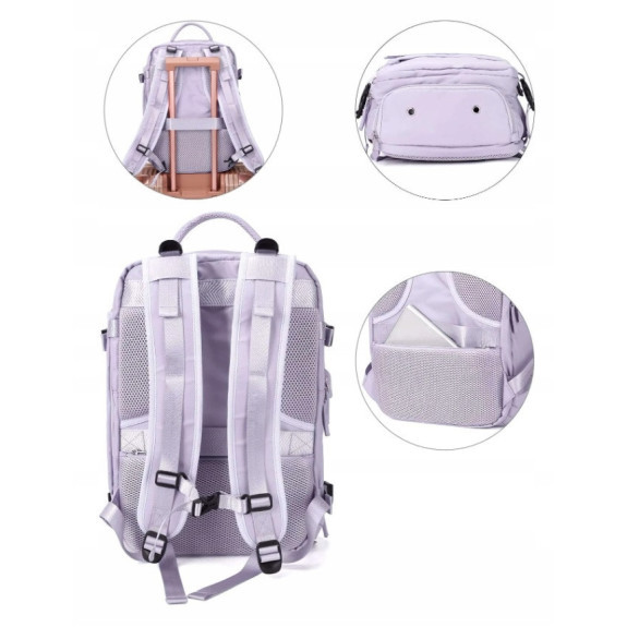 Miejski Plecak na Laptopa 15.6" Bagaż Podręczny z USB Fioletowy T102 Miejski Plecak na Laptopa 15.6" Bagaż Podręczny z USB Fioletowy T102