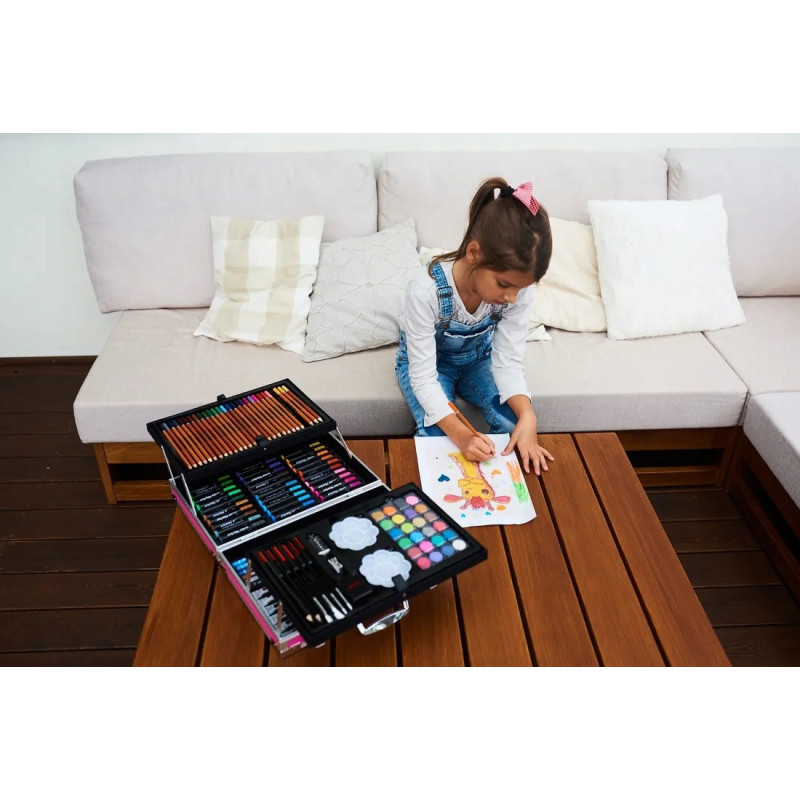 Zestaw Artystyczny do Malowania Walizka z Jednorożcem 145 elementów