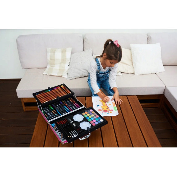 Zestaw Artystyczny do Malowania Walizka z Jednorożcem 145 elementów