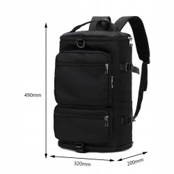 Czarny plecak na ramię wielofunkcyjna torba turystyczna (T107)