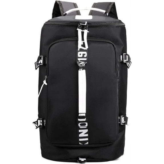 Podróżna Czarna Torba 35L z Kieszenią na Laptopa (T106)