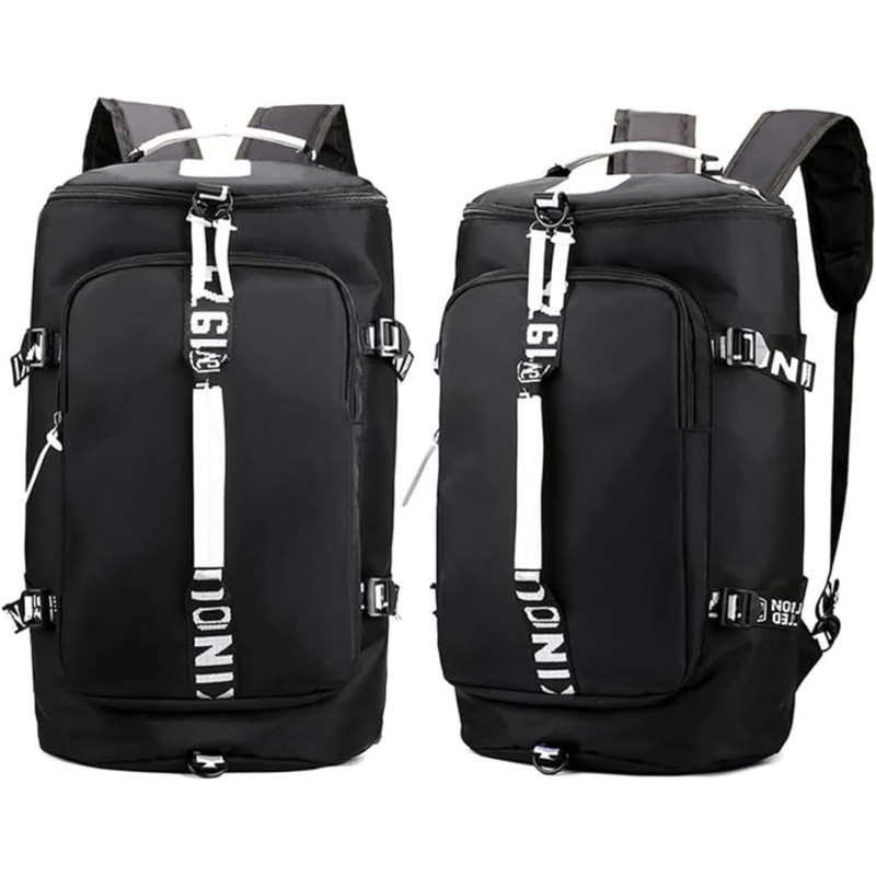 Podróżna Czarna Torba 35L z Kieszenią na Laptopa (T106)